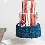 4th of July Red, White and Blue Ruffle Cake