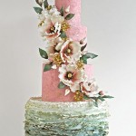 Beautiful Wedding Ruffle Cake