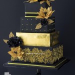 Black and Gold Wedding Cake - Cake by Bellaria Cakes Design