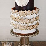 Brown Ruffle Cake