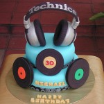 Cool Headphones and Vinyl Cake