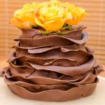 Double Chocolate Ruffle Cake with Real Roses