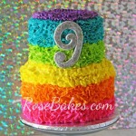 Neon Rainbow Ruffles Cake Front