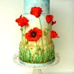 Poppy Field Wedding Cake