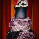 Purple and Black Gothic Burlesque Wedding Cake