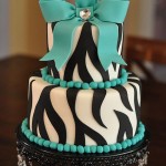 Turquoise and Zebra Party Cake