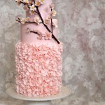 Vintage Cake with Cherry Branch