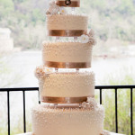 White and Beige Wedding Cake