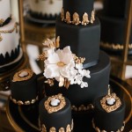 Black and Gold Wedding Cake