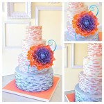 Colorful Coral Peony Tiered Cake