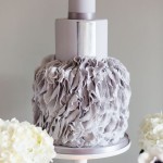 Grey Ruffled Wedding Cake