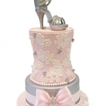 High Heel and Crystal Brooch Sweet 16 Cake