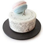 Parisian Themed Gender Reveal Cake