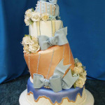 Purple Topsy Turvy Wedding Cake