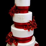 Red and White Wedding Cake