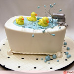 Rubber Ducky Bathtub Baby Shower Cake