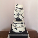 Black And White Bling Wedding Cake