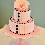 Black Polka Dotted Pink Cake