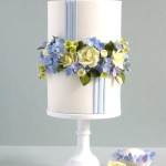 Blue Hydrangea and Roses Cake