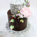 Ganache Cake with Gumpaste Peony