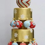 Gold with balls cake