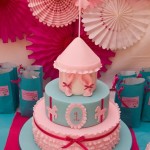 Gorgeous Pink and Blue Carnival Cake