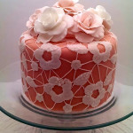 Lace and Floral Tea Party Cake