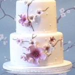 Purple Blossom Wedding Cake