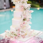 Amazing Cascading Orchids Wedding Cake