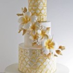 Beautiful Gold and White Samoan Inspired Cake