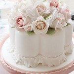 Beautiful White Cake with Roses