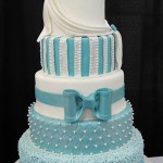 Blue and White Cake