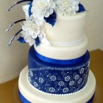 Blue and White Cake Design