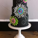 Bold and Bright Black and White Cake