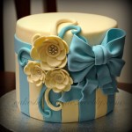 Butter Yellow & Aqua Modern Color Scheme Cake