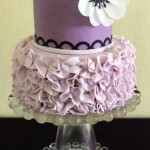 Girly Purple Ruffle Cake