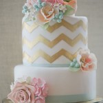 Gold Chevron Cake