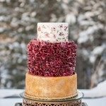 Gold and Ruby Wedding Cake