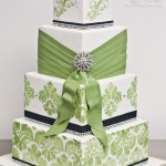 Green and White Cake