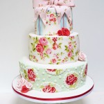 Hand-Painted Vintage Rose Floral Cake