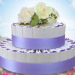 Lavender with White Rose Wedding Cake Round 2 Tiers