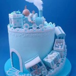 Lovely Blue Christening Cake