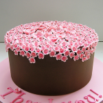 Lovely Pink Cake with Cute Flowers