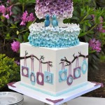 Purple and Blue Wedding Cake