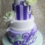 Purple, white and mint green vintage cake