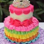 Rainbow Princess Cake with Edible Gumpaste Crown