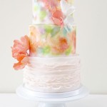 Watercolor Ruffle Cake by the Cake Whisper