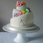 Whimsical Topsy Turvy Quilted Cake