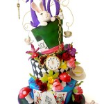 Alice in Wonderland Topsy Turvy Sweet 16 Cake