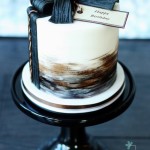 Black, White, Brown and a Hint of Silver Cake